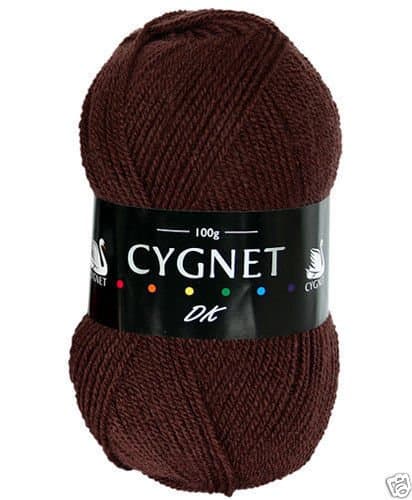 Cygnet DK Double Knitting Acrylic Yarn/Wool 100g - 2297 CHOCOLATE
