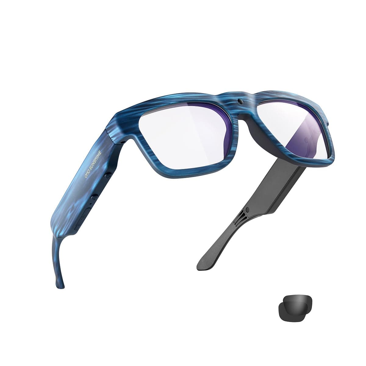 OhO Smart Glasses,256G Camera&Bluetooth Sunglasses with Open Ear Speaker Headset Headphone,Indoor&Outdoor Sports,Photochromic Lens, for Men/Women