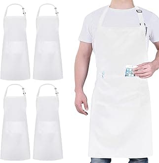 4 Packs Chef Apron White