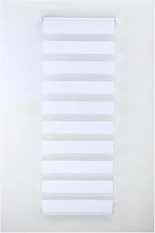 – 174cm x 165cm - White Curtians - Zebra/Vision Blinds - Double layer Fabric Roller shades - Day and Night Blind for Windows and Doors