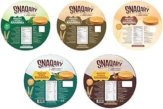 Multigrain Khakhra Combo - Methi, Masala, Plain, Moong & Jeera | Wholesome Indian Snacks, 100% Natural, Diet-Friendly Delight (5 Packs, 200g Each)