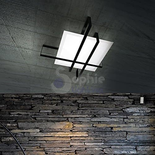 Sophie Lighting Crux PLM NE Ceiling Lamp, Satin Glass, Minimal Modern Design, Black Steel Insert [Energy Class A]