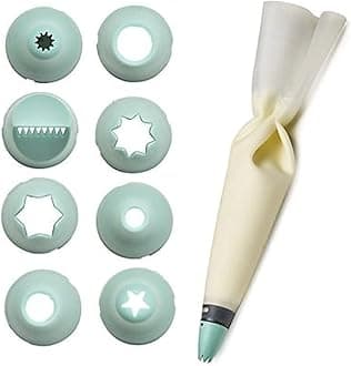 Lakeland Silicone Piping Bag with Built-In Coupler and 8 Nozzle