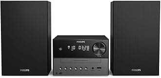 Philips Micro Music System with Bluetooth/Hifi System, DAB+, FM Radio, USB, CD Player, MP3, Bass-Reflex Speakers, Digital Sound Control, 18 W Audio TAM3505/12