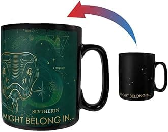 Morphing Mugs Harry Potter - Slytherin Hogwarts House - Sorting Hat 16oz Heat Sensitive Clue Mug - Full image revealed when HOT liquid added MMUGC946