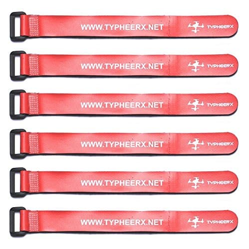 TYPHEERX 6pcs 20mm x 200mm Rubberized Battery Straps Non-Slip FPV Racing Drone Quadcopter