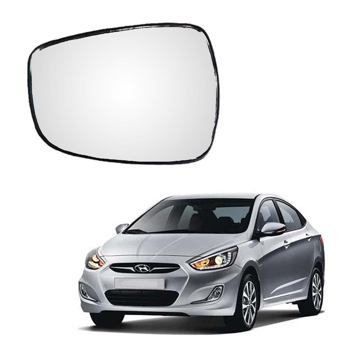 MACZO - orvm Left (Passenger) Side Rear View Mirror Glass for Hyundai Verna Fluidic 2011-2017 Model