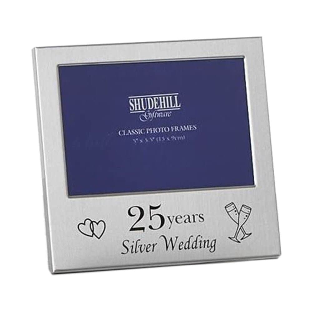 25th Silver Wedding Anniversary Photo Frame. 13 x 14cm