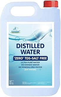 VITSZEE Distilled Water | H2O | Pure Di-Ionised Distilled Water For multipurpose uses Battery/Inverter, Autoclaving,Reagent water,Lab and Scientific Products (Distilled Water 1L)