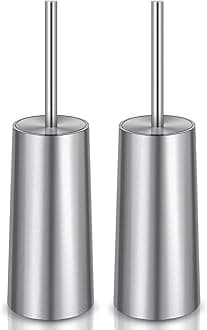 2 Pack Silver Toilet Brush