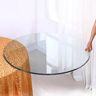 EMISOO Round Glass Table Top 30-100cm Clear Plate Glass Coffee Tables Top 1/4" Thick Tempered Glass Table Top Round Polished Edge Table Top Replacement (Size : 30cm/12inch)