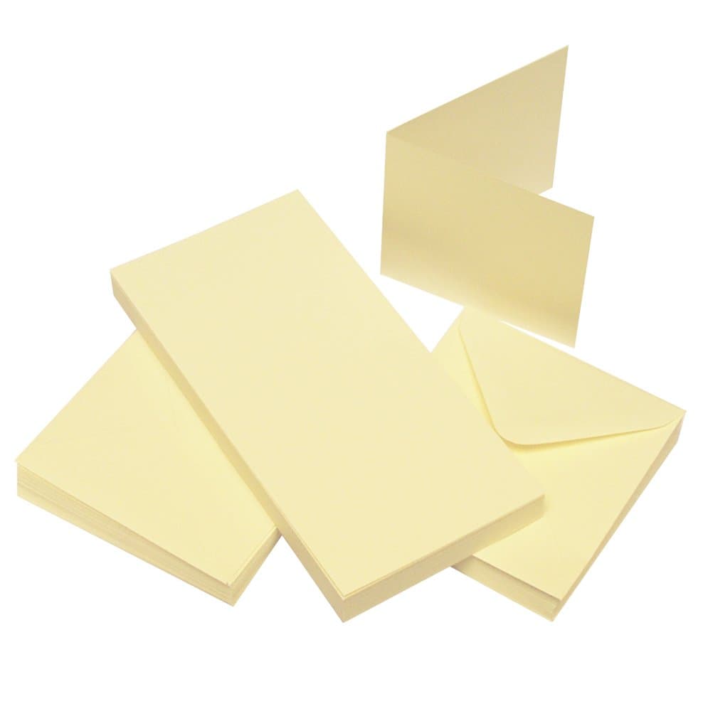 Craft UK 995 3 x 3 inch Card & Envelope pack of 50 - Ivory
