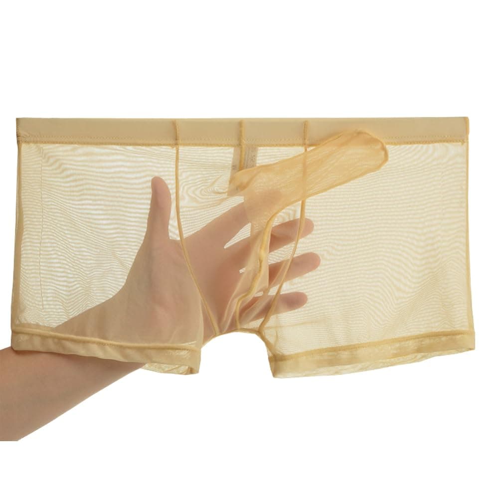 Men's See Through Mesh Trunks Underwear Seperate Elephant Nose Boxer Briefs