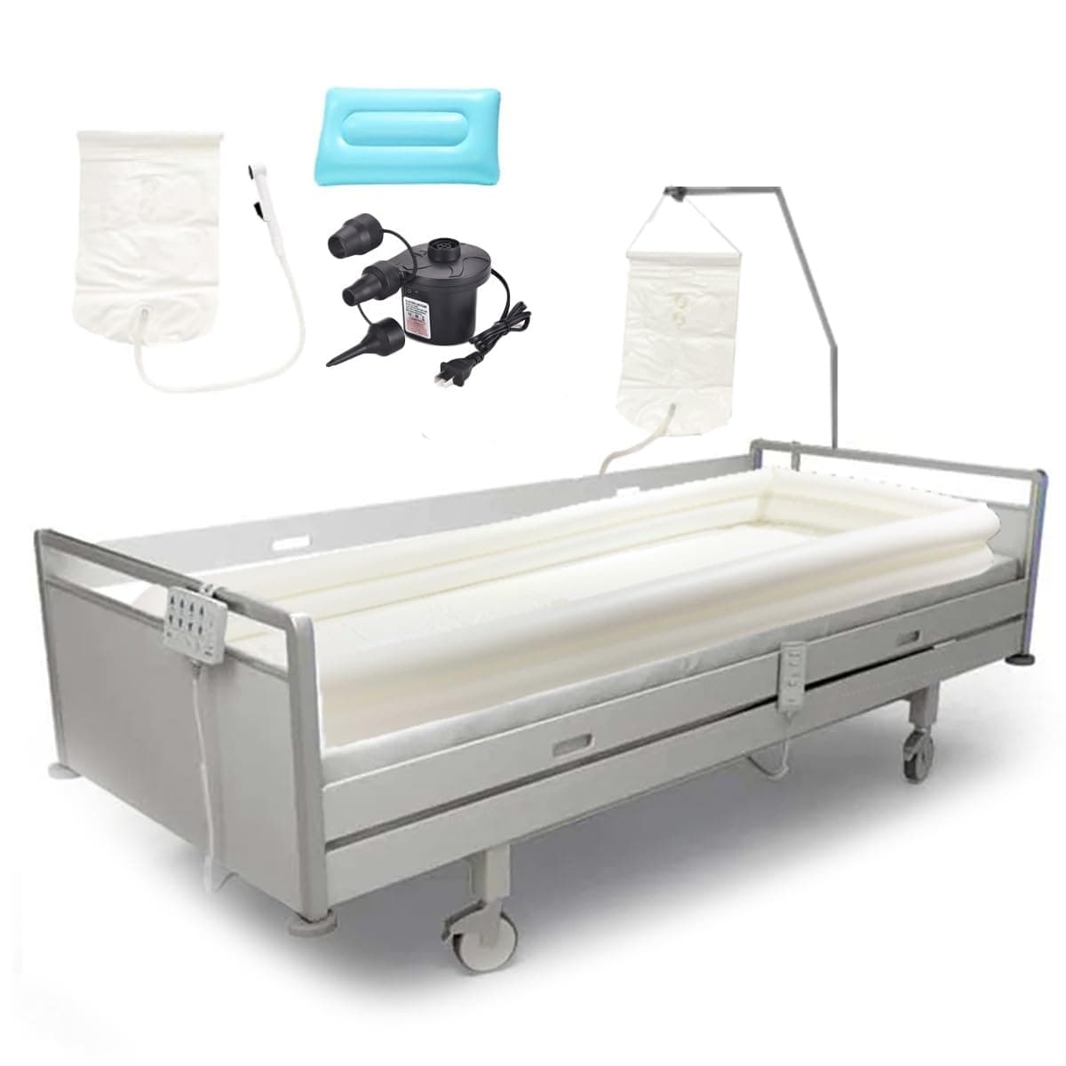 MUROCEA Inflatable Shower Bathtub System - Medical Bath Basin Kit for Disabled Elderly Bedridden Pregnancy, Adult in Bed Assistive Aid with with Water Bag