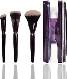 Starter Everyday Makeup Brush Set – 3 Essential Brushes for Foundation, Concealer, and Powder Application – Soft, Synthetic Fibers for Flawless, Streak-Free Finish