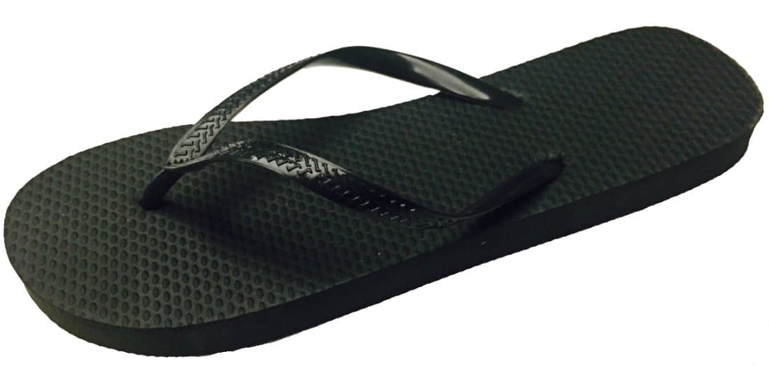 Wholesale Ladies Solid Black Flip Flops, 72 pairs