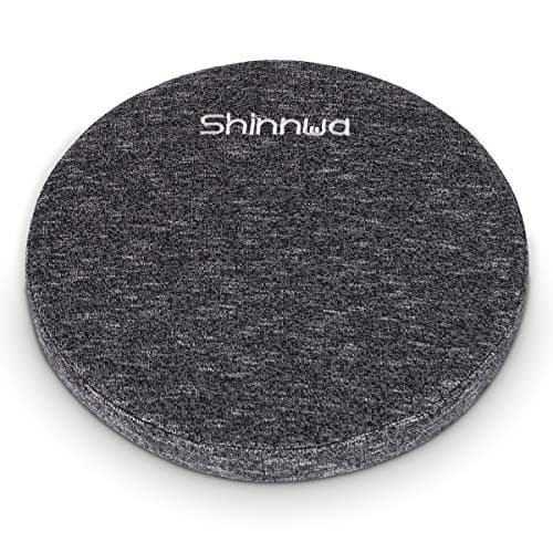 Shinnwa Round Seat Cushion for Kitchen Dining Chairs, Memory Foam Butt Pad with Washable Knitted Cover Non Slip Stool Cushion Round Black 16 x 16 Inch