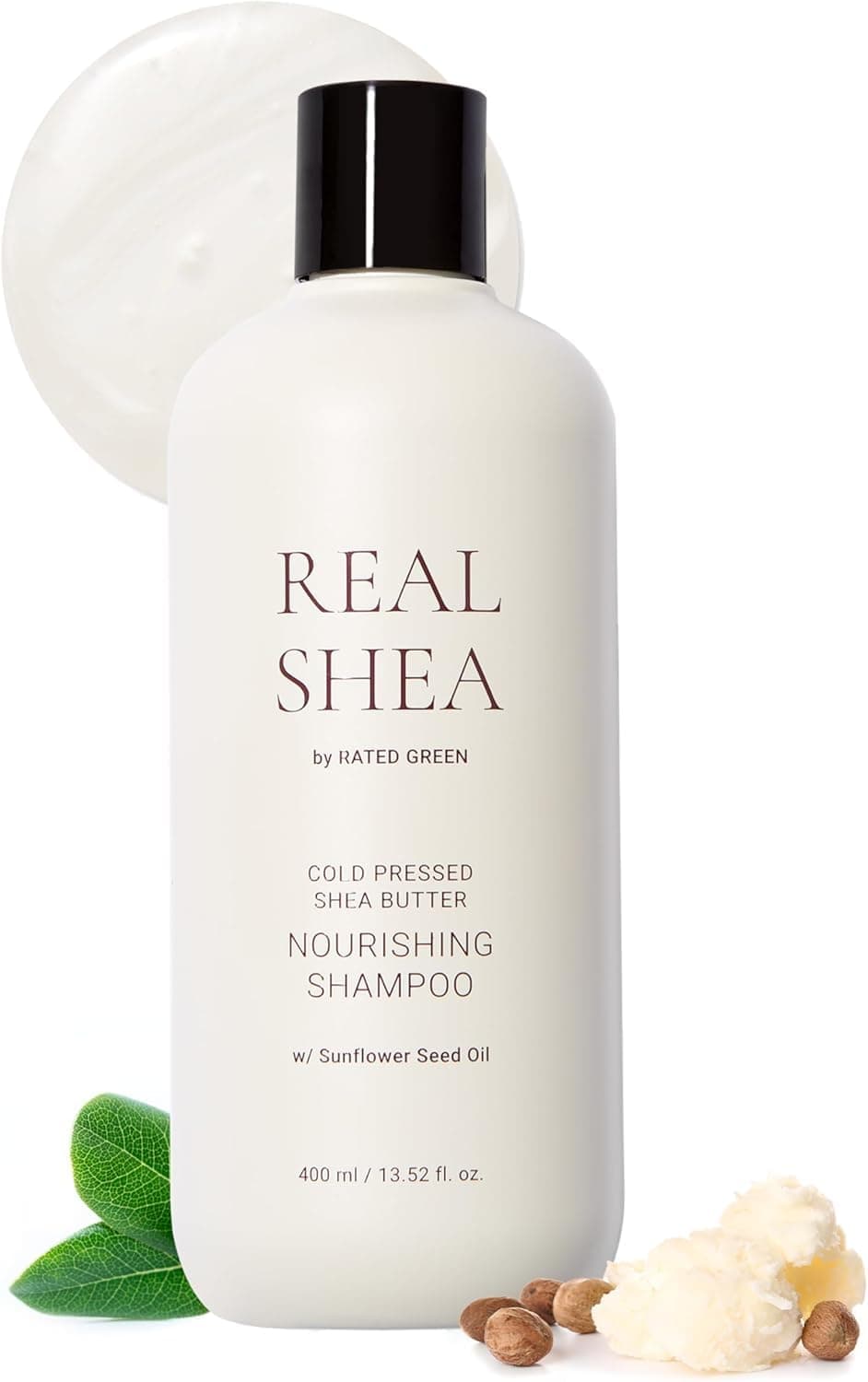 Rated Green Dried, Frizzing, Damage Care Shampoo, 13.5 fl oz (400 ml), Real Sheer Shea Butter Narrishing Shampoo Dry, Includes Pass, Naturally Derived Surfactant ...