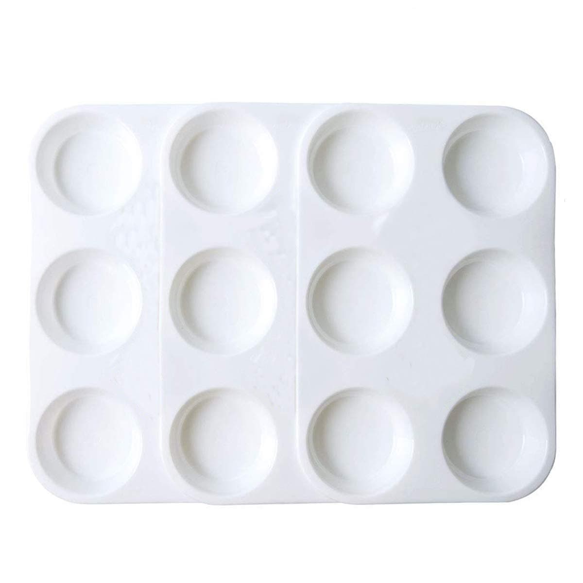 30 PCS Plastic Paint Palettes Rectangular Watercolor Palette Painting Tray for DIY Craft and Art Painting(White)