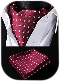 Ascot Ties for Men Paisley Cravat Tie and Pocket Square Set Floral Mens Ascot Scarf Handkerchief Wedding Party