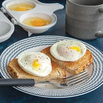 Nordic Ware Easy Breakfast Set - Omelet Pan and 2 Cavity Egg Poacher (Microwaveable)