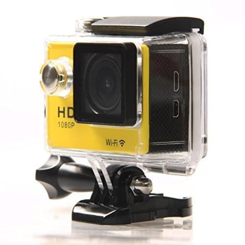 Coplux Wireless Wifi action camera H.264 Full HD 1080p with 12.0MP Wifi Waterproof Action Camera Camcorder, Bicycle Helmet Sport DV ,170°Wide Angle Lens 2 Inch Sports Camera for Outdoor , Motorbike DVR with Accessories Kit (Yellow WIFI)