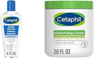 Cetaphil Gentle Waterproof Makeup Remover & Body Moisturizer, Hydrating Moisturizing Cream for Dry to Very Dry, Sensitive Skin, NEW 20 oz, Fragrance Free, Non-Comedogenic, Non-Greasy