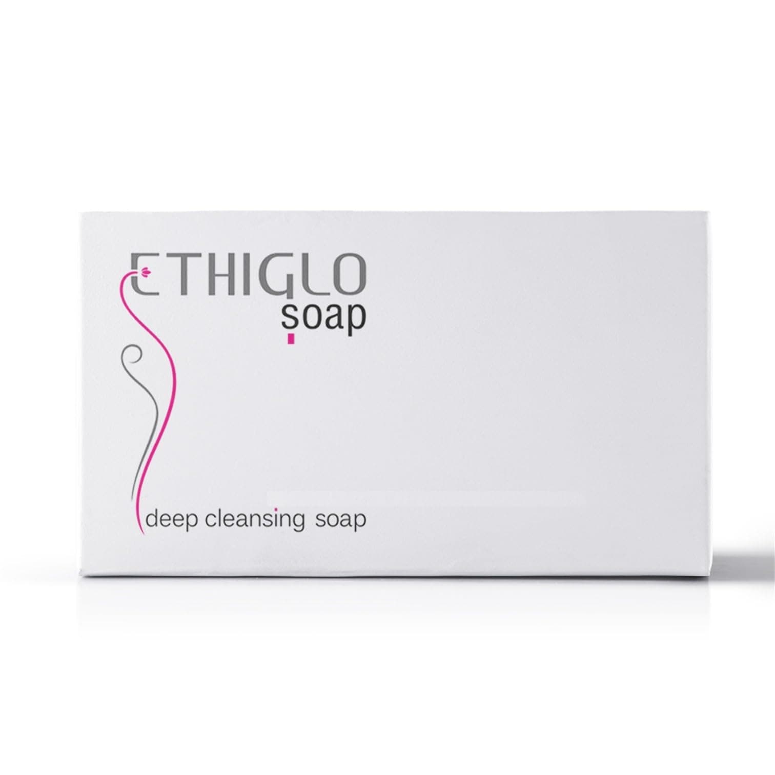 Ethiglo Deep Cleansing Soap for All Skin Types | Helps Reduce Acne Scars, Dullness, Tanning & Pigmentation | Leaves Skin Soft & Smooth | Pack of 1 (75g)