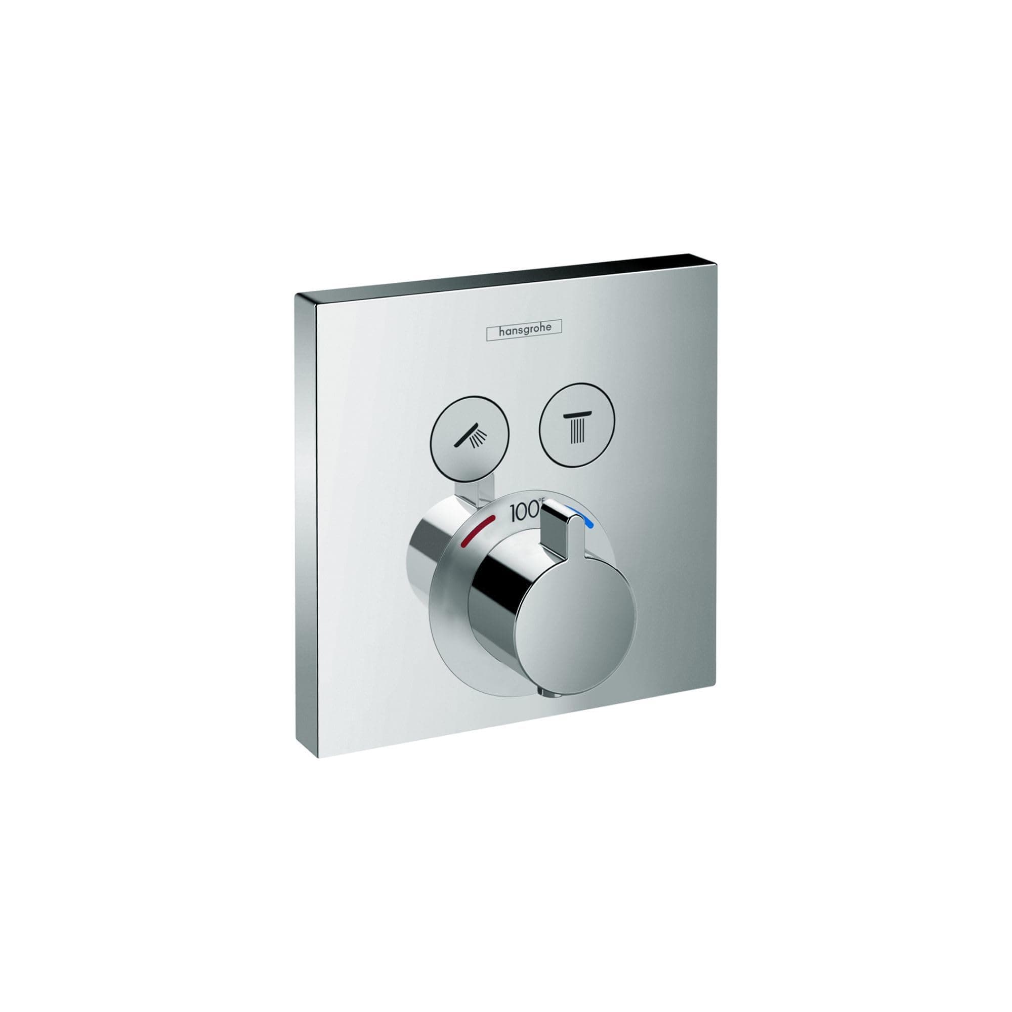 ShowerSelect Modern Thermostatic Shower Valve Trim with Temperature Control and Diverter in Chrome, 15763001