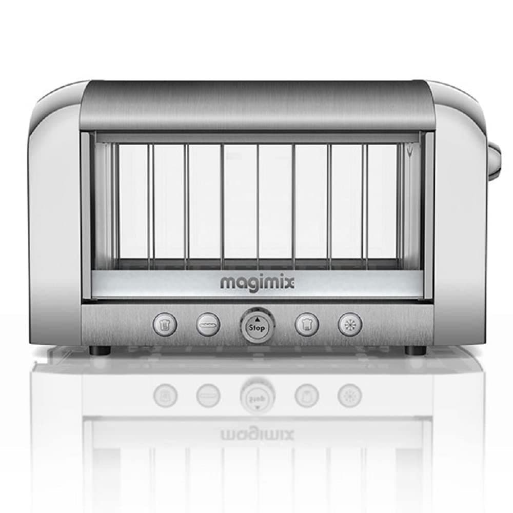 Vision See Through 2 Slice Glass Toaster | Brushed Finish | 11526, Silver