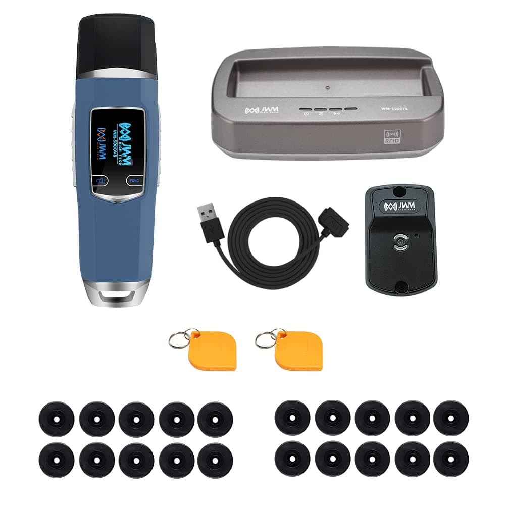 JWM Long Range RFID Guard Tour System, Security Patrol Wand with 30m Reading Distance, Built-in Flashlight and Thermometer, Free Standalone and Cloud Software for Industrial, Healthcare