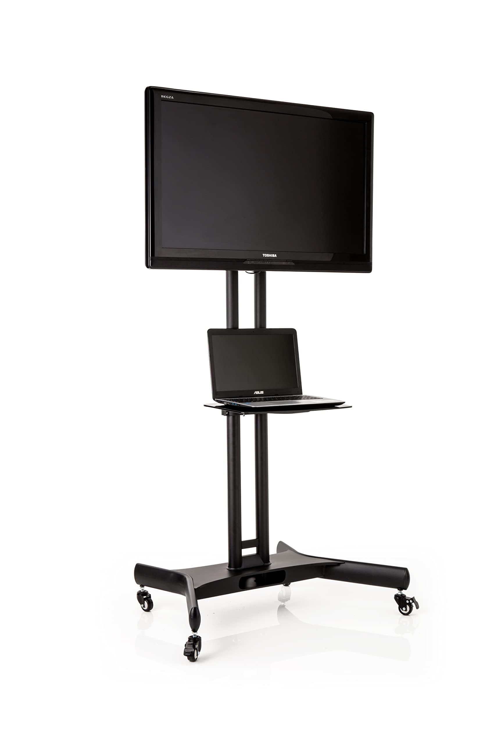 Mountright Trolley Display Exhibition TV Stand With Bracket and Castors (wheels) For 32 up to 60 Inch LED, LCD & Plasma Screens - Height Adjustable