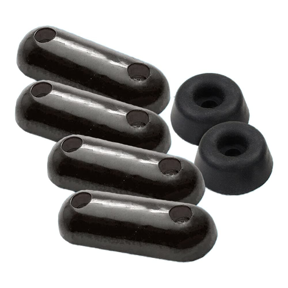 BH04471 (6 Pcs) Toilet WC Seat Buffer Set 4 x 60 mm (2.1/2 Inch) and 2 x 19 mm (3/4 Inch) Round Black Rubber - Pack of 6 Pieces