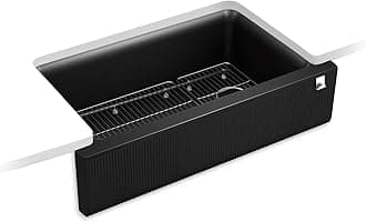 KohlerCairn Undermount Single-bowl Farmhouse Kitchen Sink with Fluted Design