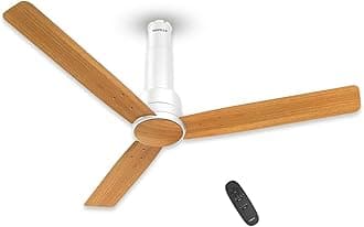 Havells 1200mm Elio Prime BLDC Ceiling Fan | Remote Controlled, High Air Delivery Fan | 5 Star Rated, Upto 60% Energy Saving, 2+1* Year Warranty | (Pack of 1, Pinewood Pearl White)