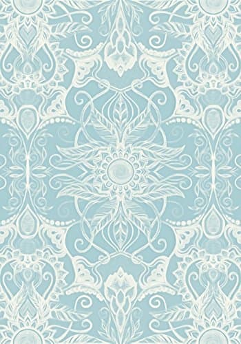 Shakaka Floral Pattern In Duck Egg Blue Cream Canvas Wall Art For Home Decoration Canvas Print - 16x 12