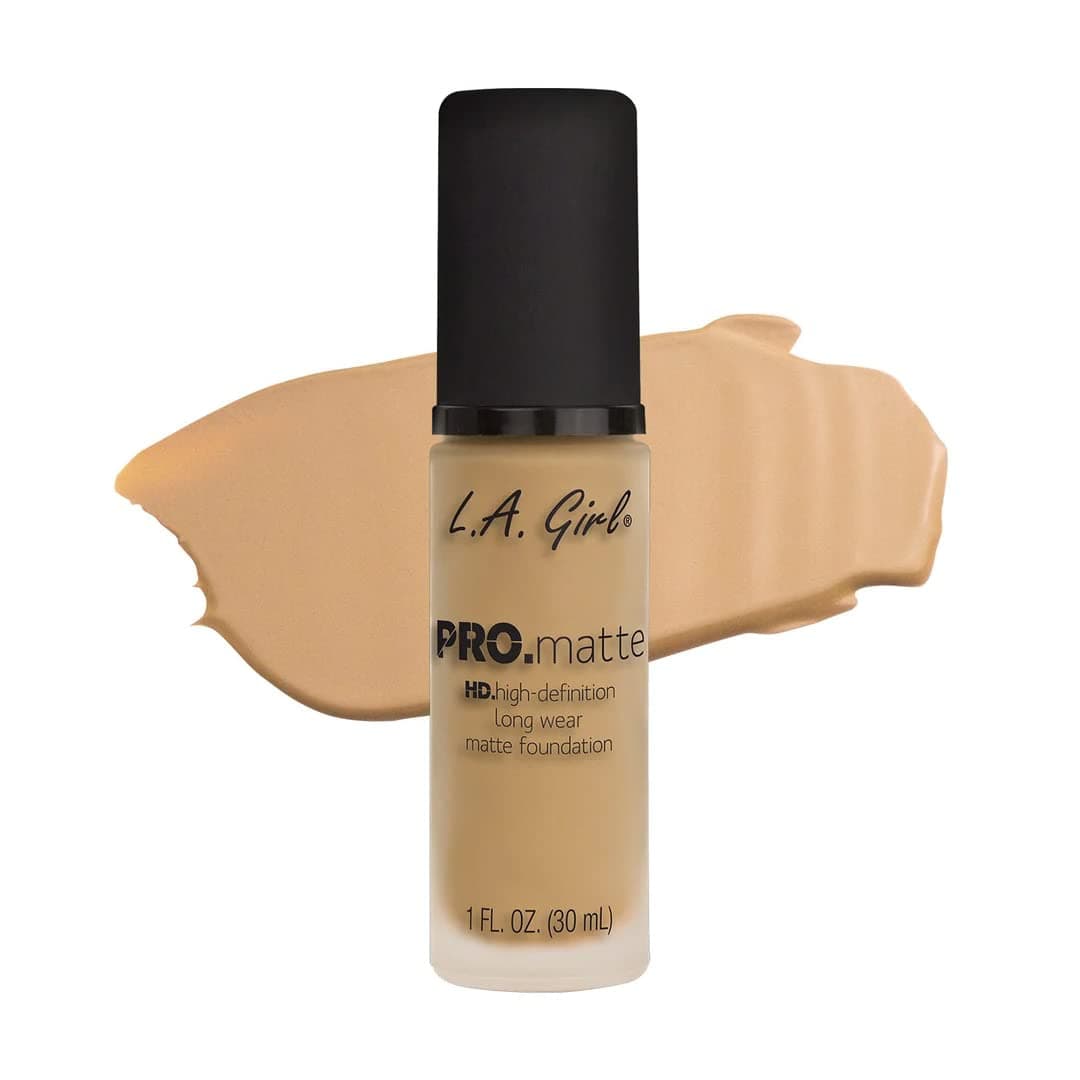 L. A Girl - HD Pro Matte Foundation-Beige | Medium to full coverage foundation | Long wearing, buildable coverage | Best for normal to oily skin types | Suede-like finish | 30ml