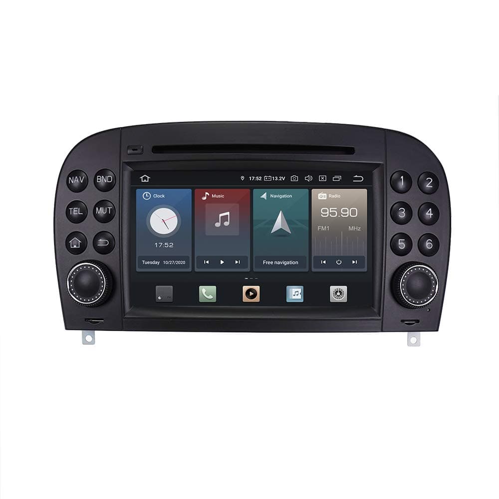 7" Touchscreen Navigation GPS Head Unit Radio CarPlay AndroidAuto Compatible with Mercedes SL SL350 SL500 SL55 SL600 SL65 AMG R230 NTG 1 Sound System/AGW System