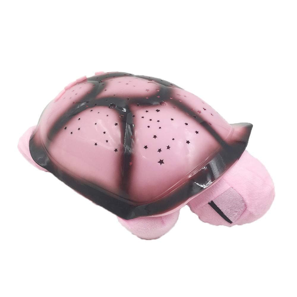 Pkfinrd Night Lights Cute Design Turtle Led Night Light Stars Projector Baby Toy Lamp with Music Turtle Lighting Lamp for Christmas Home Decoration (Color : Pink)