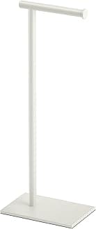 Gatco1431W Modern Rectangle Base Freestanding Toilet Paper Holder, 21.25", Matte White with Weighted Base