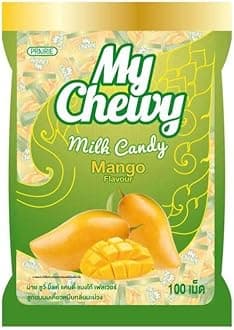 My Chewy Mango Milk Candy (100 Counts, 12.69 Oz) Tropical Fruit Soft Individually Wrapped Sweet Snack Asian for Kids and Adults