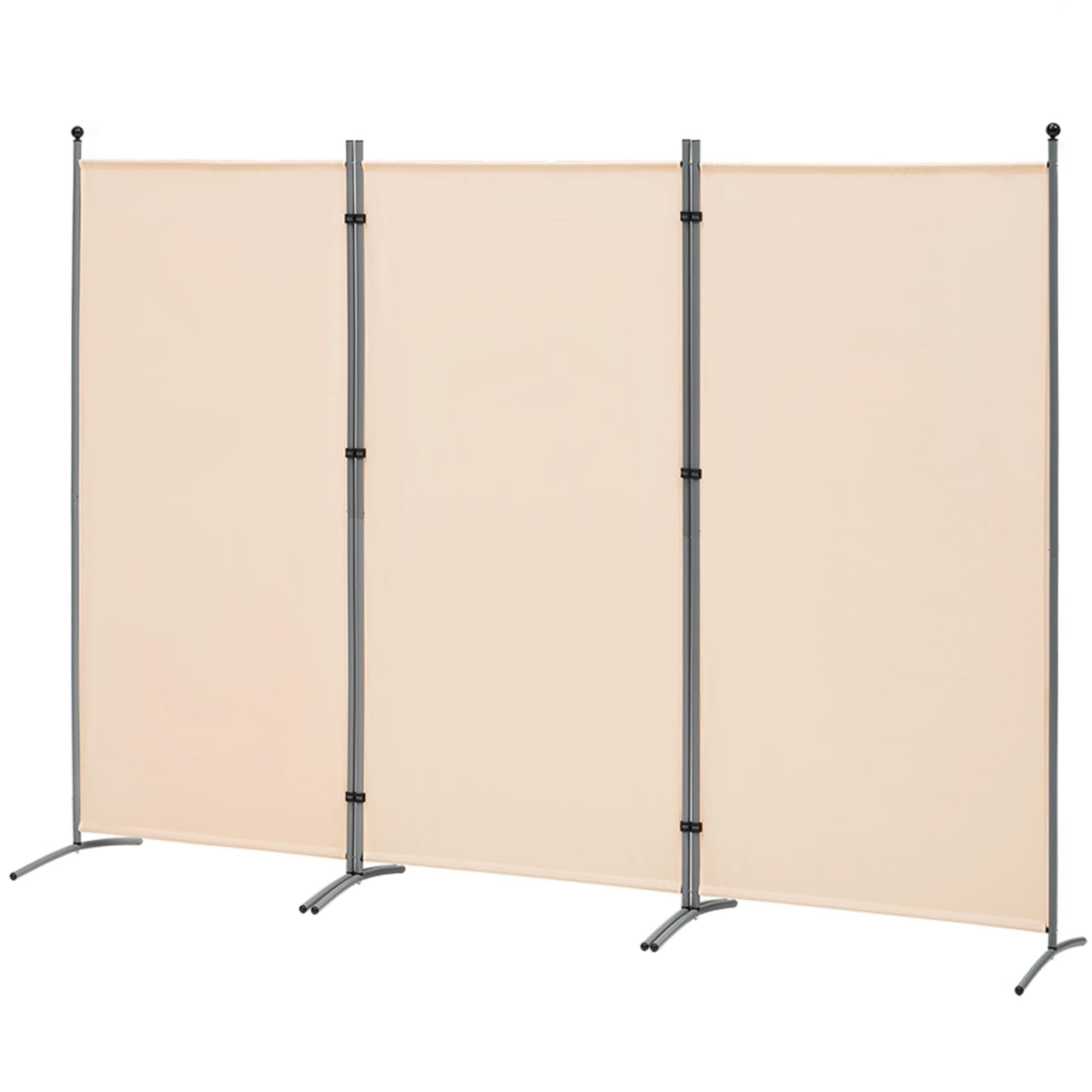 Spurgehom 3 Panel Room Divider Folding Partition Privacy Screens, Freestanding Fabric Room Panel Portable Room Partition Wall Dividers for Home Office Restaurant, 102" W X 71" H (Beige)