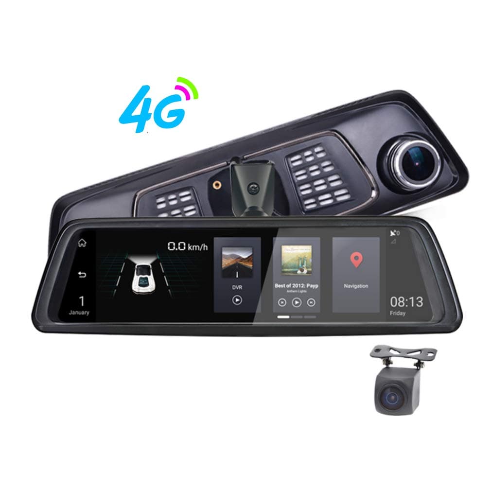 ShiZhen 10 inch Full Screen 4G Touch IPS Special Car Dash Cam Rear View Reversing Mirror with GPS Navigation ADAS Remote Monitor Bluetooth WiFi APP Android 5.1 Dual Lens FHD 1080P