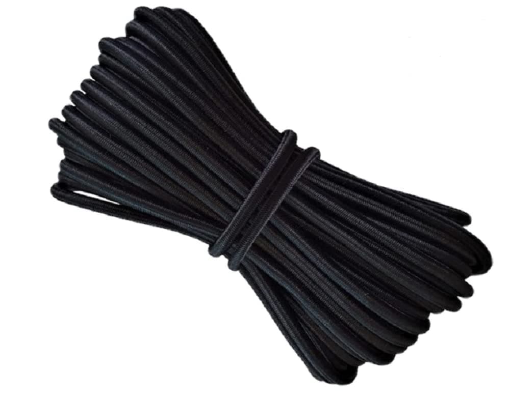 1/8-Inch (3mm) 10 Yards Black Heavy Stretch Round String Elastic Cord for DIY Crafting Sewing