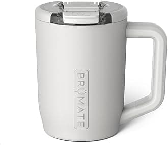 BrüMateMüv - 15oz 100% Leak Proof Insulated Coffee Mug with Handle & Lid - Stainless Steel Coffee Travel Mug - Double Walled Coffee Cup (Dune)