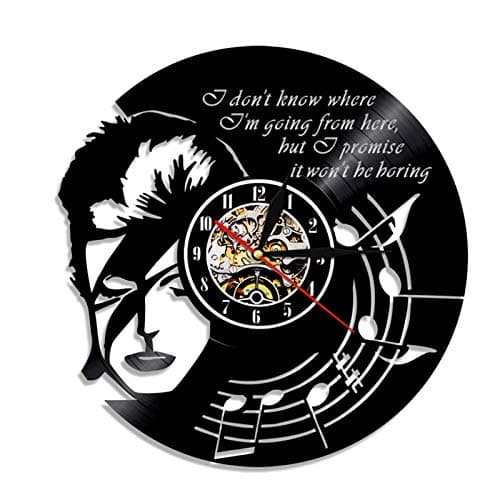 ELD 30cm David Bowie Vinyl Wall Clock Music Bands and Musicians Themed Retro Decor Wall Clock Decorate Home Fashion Modern Slient Music Art Record Wall Clocks