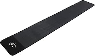 JVL Rectangular Slip Resistant Black Rubber and Carpet Indoor Garage Hallway Bike Cycle Floor Protector Mat, 183 x 29cm approx.