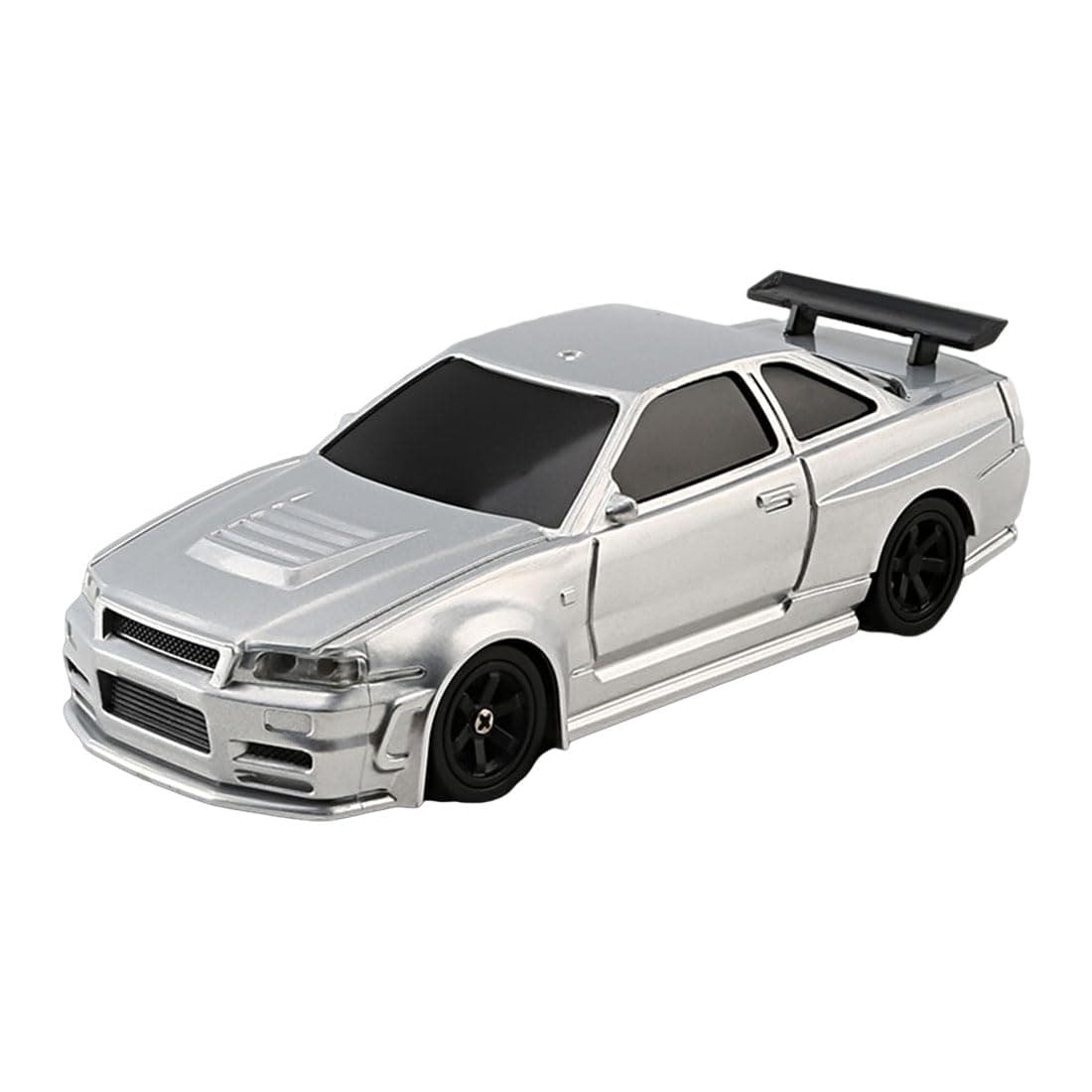 RC Drift Car, 1/43 Scale 2.4G Full Proportional RC Electric Mini Racing Drift Car Model with Lights Kit,RC Model Cars Gifts for Adults (RTR Version/Silver)