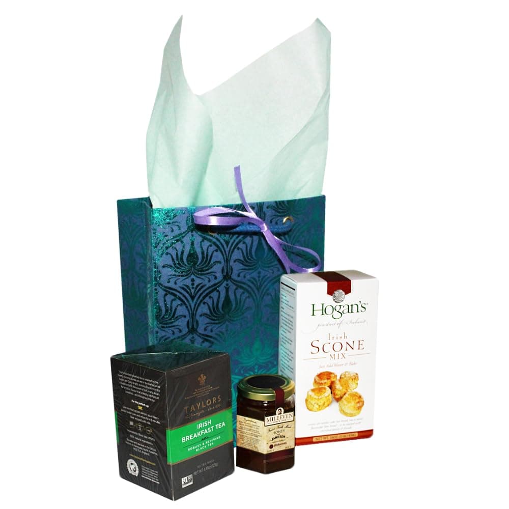 Irish Breakfast Tea & Scones with Irish Honey Gift Set - Ships the Same Business Day, Order by 1 PM Pacific Time
