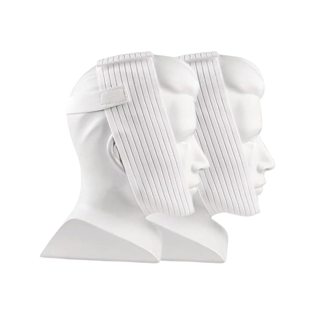 Super Deluxe White Chin Strap with Extra Support- Anti Snore Chin Strap (2 pk)